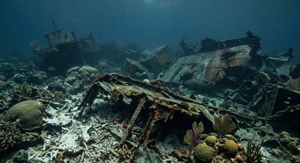A Graveyard of Shattered Steel and Crushed Coral